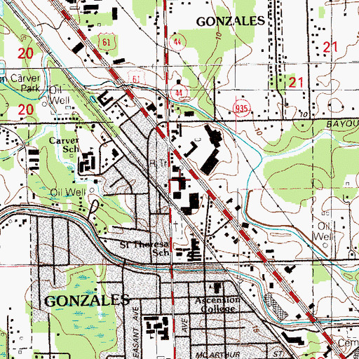 Topographic Map of The Mall on Burnside Shopping Center, LA