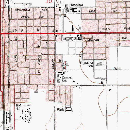 Topographic Map of Amy Addition Swimming Pool, LA
