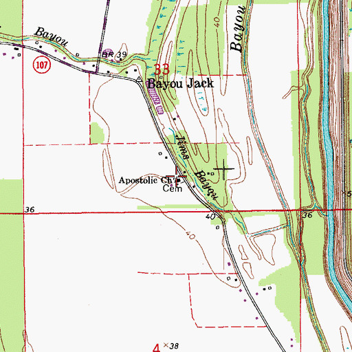Topographic Map of Apostolic Cemetery, LA