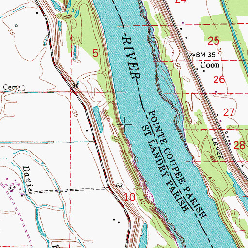 Topographic Map of Barberton Landing, LA
