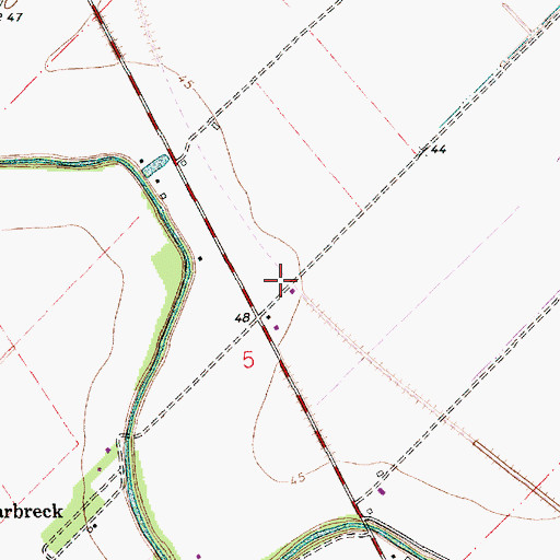 Topographic Map of Barbreck Station, LA
