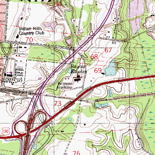 Topographic Map of Acadiana Preparatory Academy School, LA