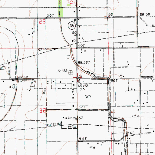 Topographic Map of Booties Store (historical), LA