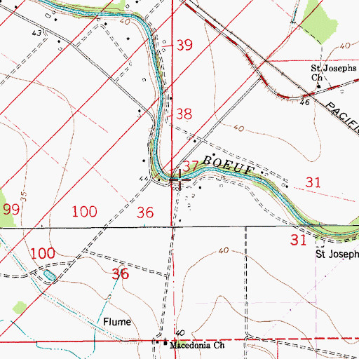 Topographic Map of Boretta, LA
