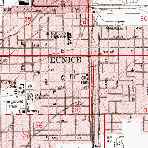 Topographic Map of Central Neighborhood Center, LA