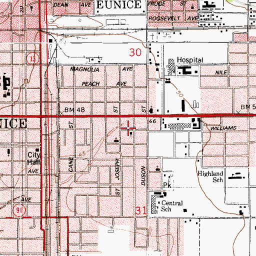 Topographic Map of Church of God in Christ, LA