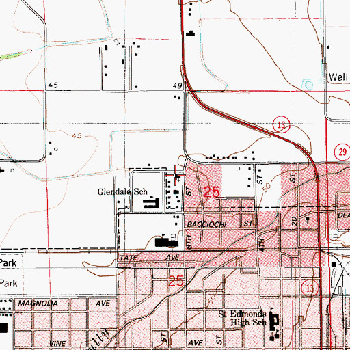 Topographic Map of First United Pentecostal Church, LA