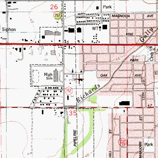 Topographic Map of Guillory Developmental Center, LA
