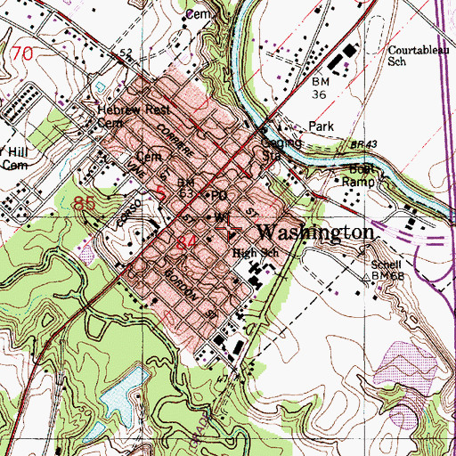 Topographic Map of Immaculate Conception Catholic Church, LA