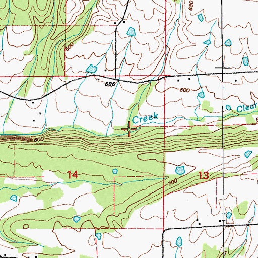 Topographic Map of Strain Branch, AR