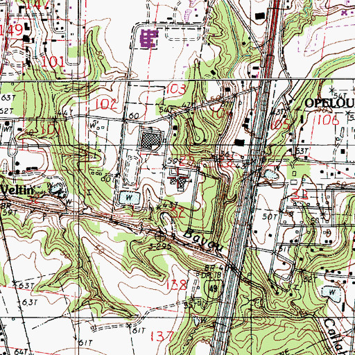 Topographic Map of Opelousas Developmental Center, LA
