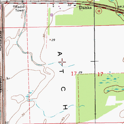 Topographic Map of Palmetto Gas Field, LA