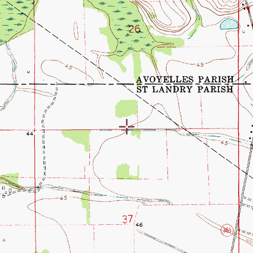 Topographic Map of Prairie Du Bayou Rouge, LA