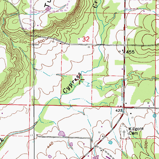 Topographic Map of Stratton Creek, AR