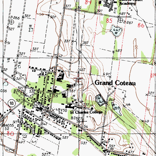 Topographic Map of Saint Charles Borromeo Cemetery, LA
