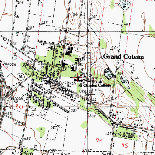 Topographic Map of Saint Charles College, LA