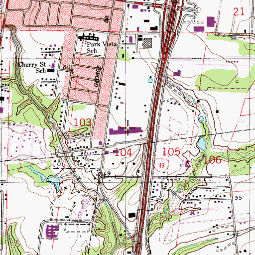 Topographic Map of Saint Landry Plaza Shopping Center, LA
