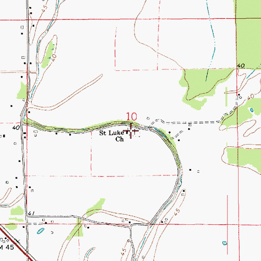 Topographic Map of Saint Lukes Cemetery, LA