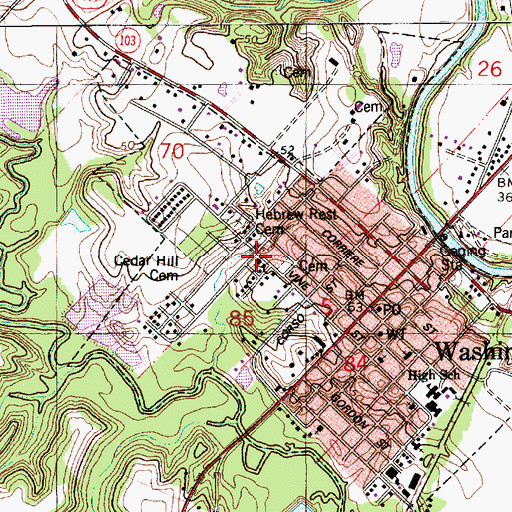 Topographic Map of Saint Marks Methodist Church, LA