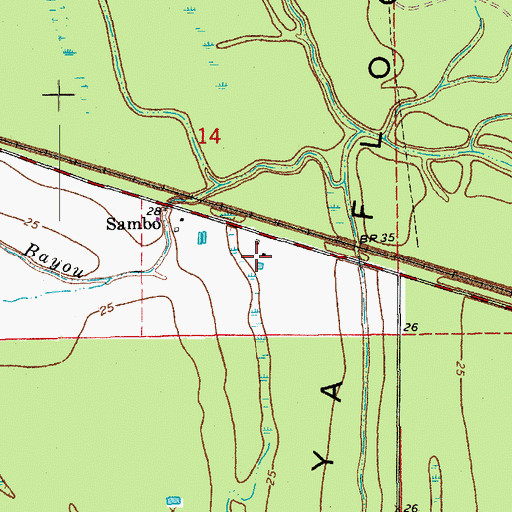 Topographic Map of Sambo Gas Field, LA