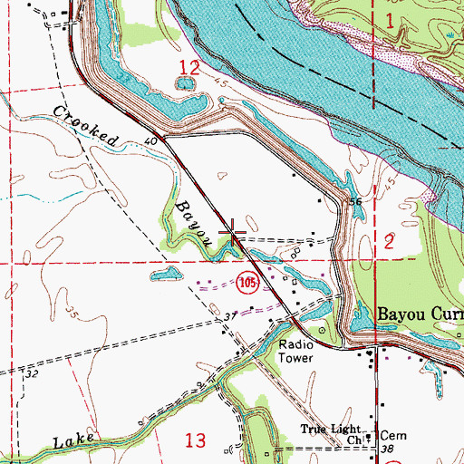 Topographic Map of Somers (historical), LA