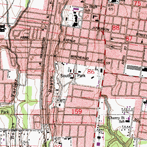 Topographic Map of South Park, LA