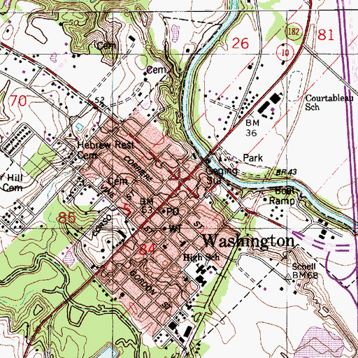 Topographic Map of Washington Historic District, LA