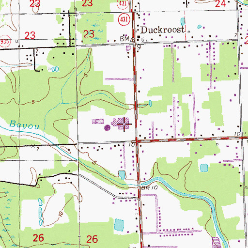Topographic Map of Saint Amant High School, LA