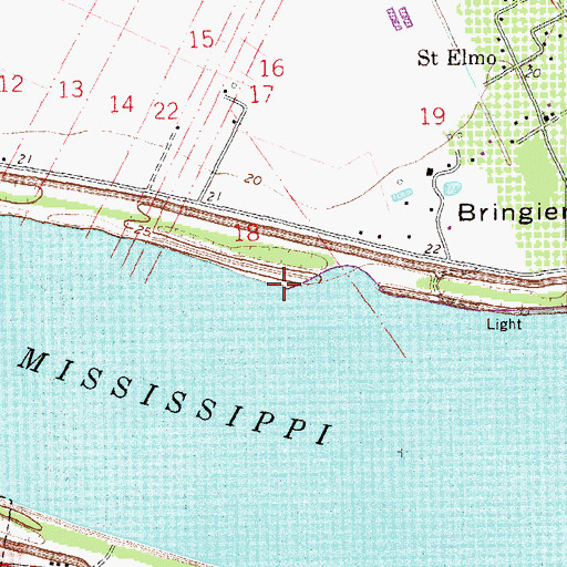 Topographic Map of Saint Elmo Revetment, LA