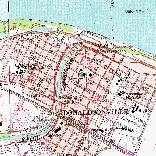 Topographic Map of Saint Peters Methodist Church, LA