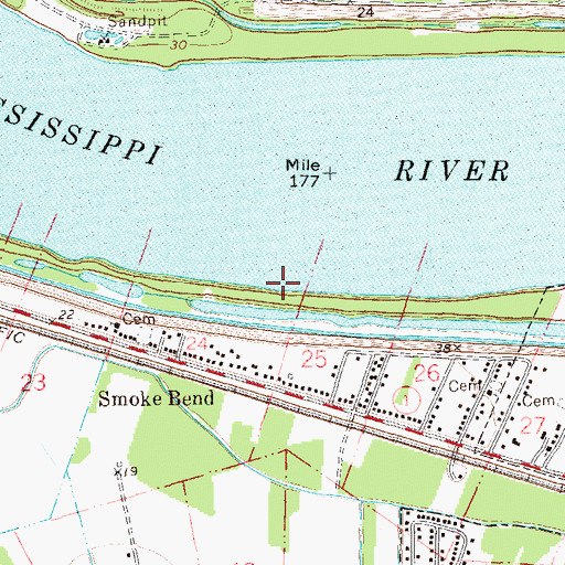 Topographic Map of Smoke Bend Revetment, LA