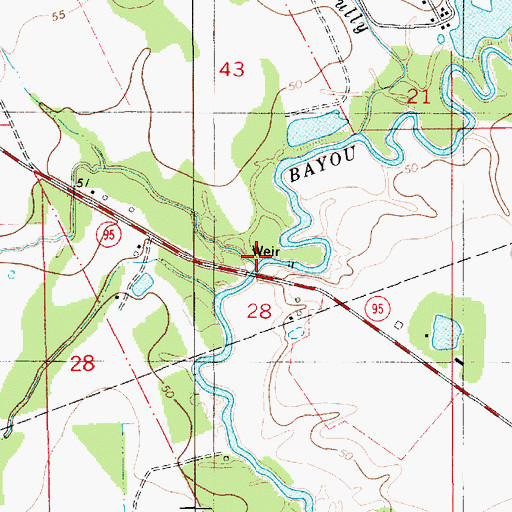 Topographic Map of Fontenots Gully, LA