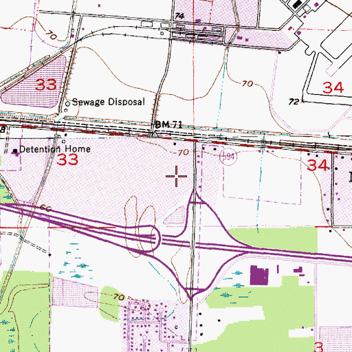 Topographic Map of Pecanland Mall Shopping Center, LA