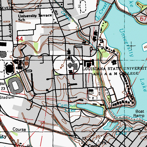 Topographic Map of African-American Cultural Center, LA