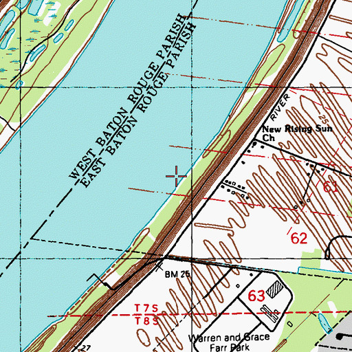 Topographic Map of Arlington Revetment, LA