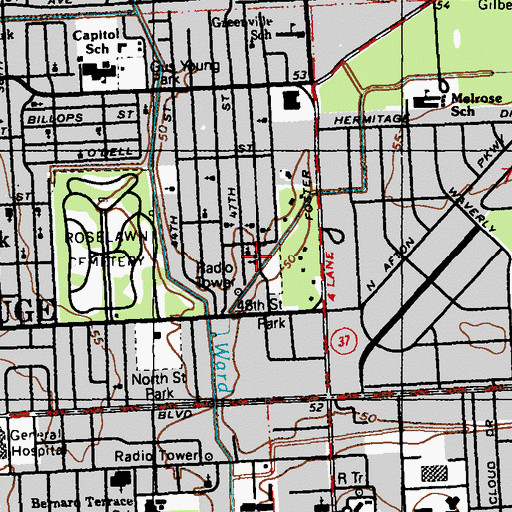 Topographic Map of Banks Chapel Baptist Church, LA