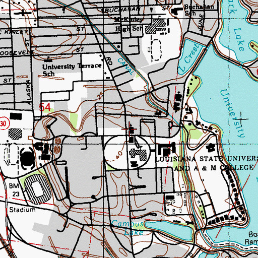 Topographic Map of Chapel of Christ the King, LA