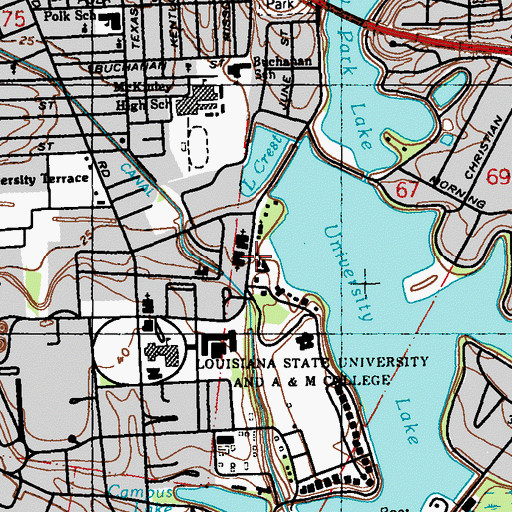 Topographic Map of Chapel on the Campus, LA