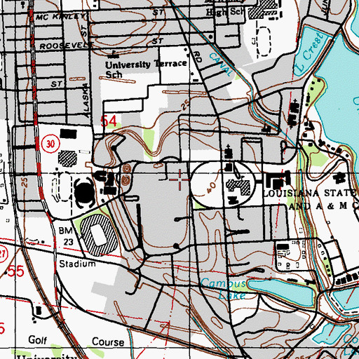 Topographic Map of Dixie Museum, LA