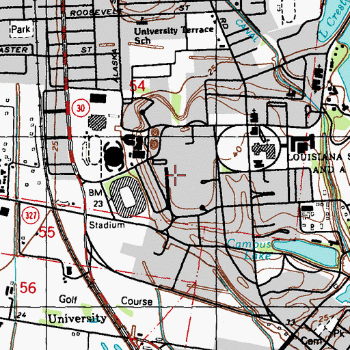 Topographic Map of Dodson Auditorium, LA