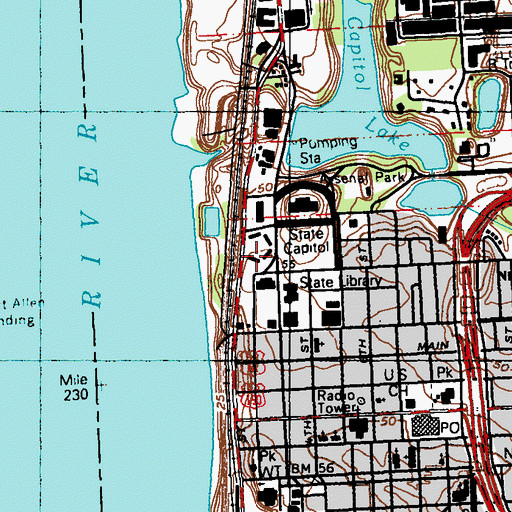 Topographic Map of Fort San Carlos (historical), LA