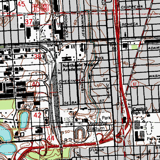 Topographic Map of Gospel of Christ Church, LA