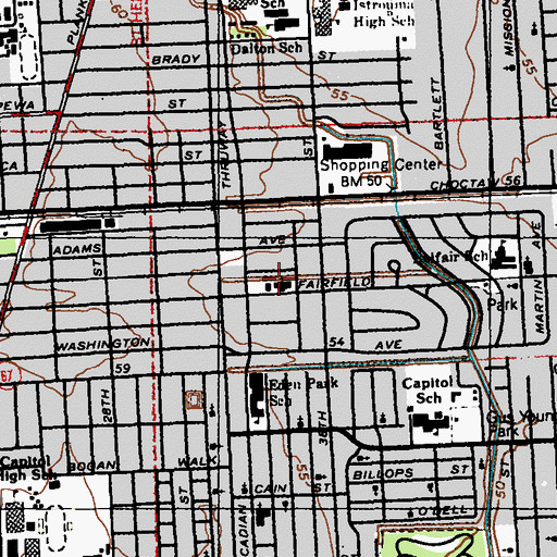 Topographic Map of Greater New Guide Baptist Church, LA