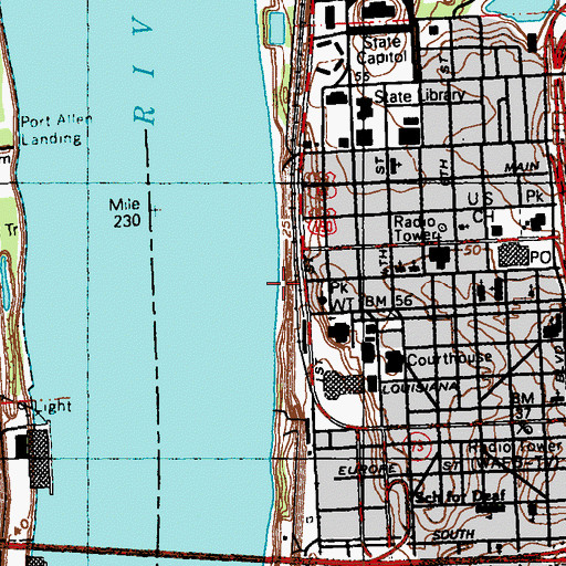 Topographic Map of Istrouma Bluff, LA