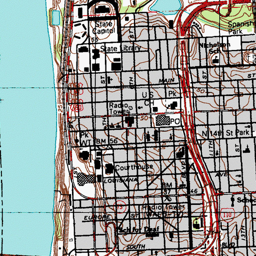 Topographic Map of La Mission Bautista Hispana De La Primera Iglesia, LA