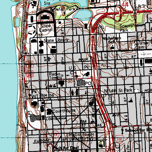 Topographic Map of Louisiana State Penitentiary (historical), LA