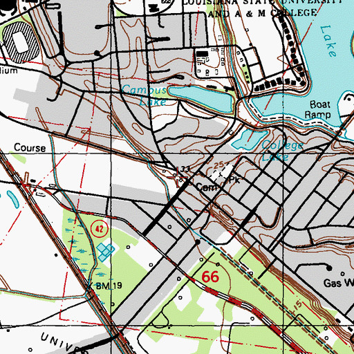 Topographic Map of Magnolia Church (historical), LA
