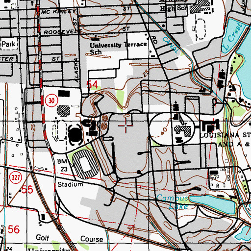 Topographic Map of Middleton Library, LA