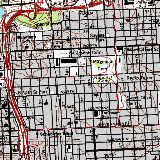 Topographic Map of Mount Pleasant Baptist Church, LA