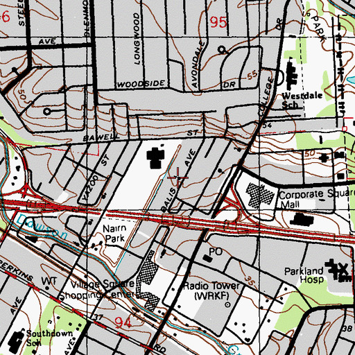 Topographic Map of New Gideon Baptist Church, LA